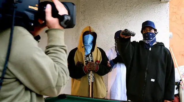 Filming on the streets of Los Angeles