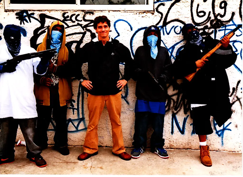 Steve with locals in Los Angeles